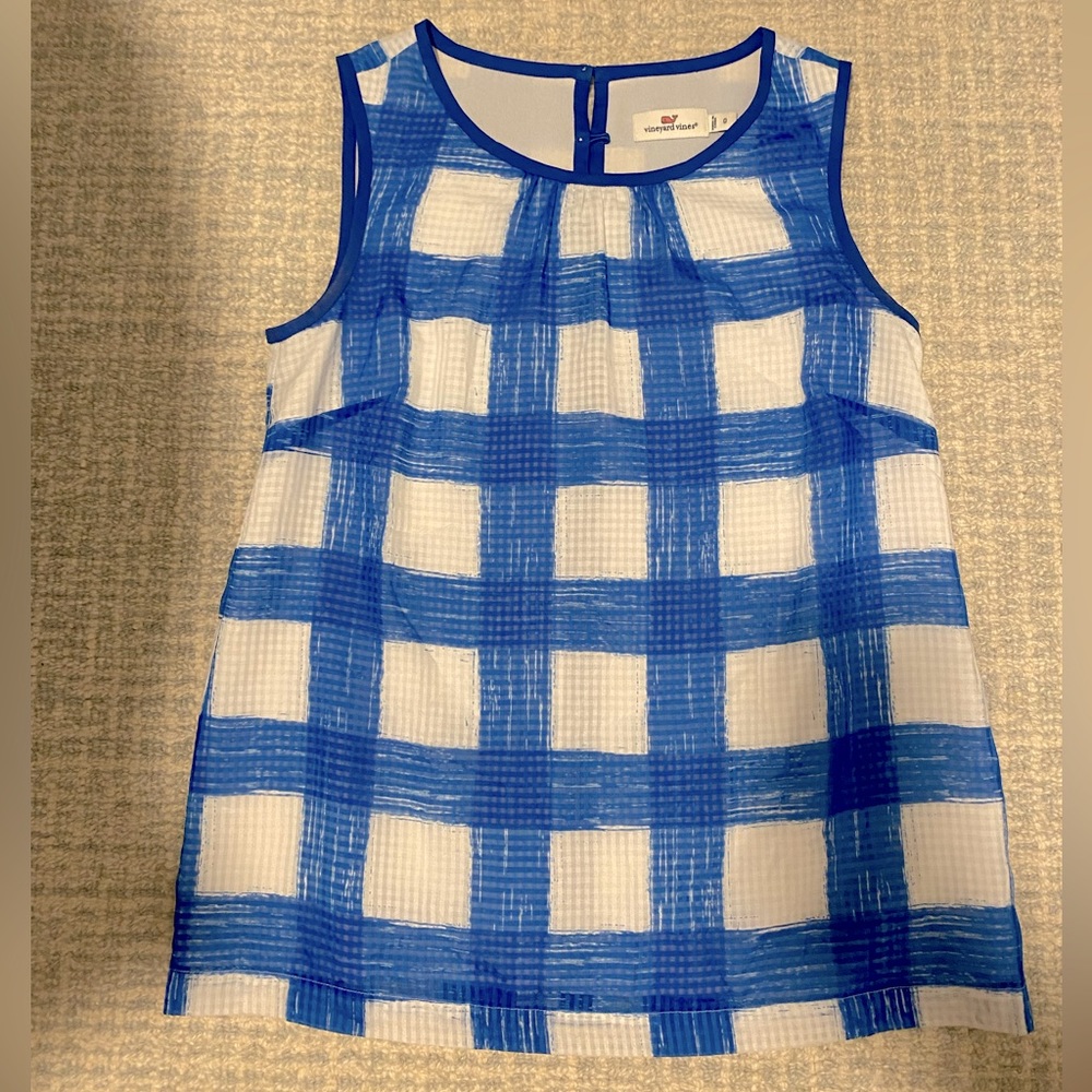 Vineyard Vines Painted Gingham Print Top